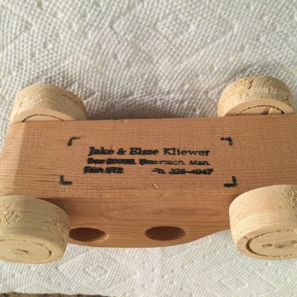 Wood car toy car handmade toy car 14cm long made in Canada like new - Picture 5 of 5
